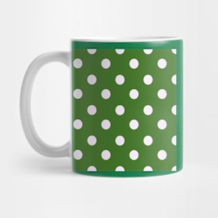 Vintage white dots on green Mug